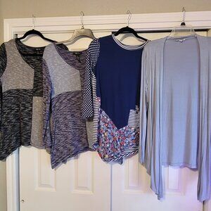 Shark tooth Tops, wrap Style & Co, Westbound, Zenana Outfitters - Size S